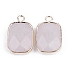 Faceted Natural Rose Quartz Pendants G-S359-179D-2