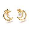 304 Stainless Steel Crescent Moon Stud Earrings X-EJEW-H100-06B-G-1