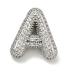 Platinum Plated Brass Micro Pave Cubic Zirconia Pendants KK-L073-001P-A-1