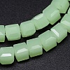 Faceted Cube Imitation Jade Glass Beads Strands X-EGLA-E041-5mm-B02-2