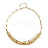 304 Stainless Steel Multi Layerd Oval Bib Necklaces for Women NJEW-A032-09G-01-2