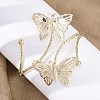 Butterfly Alloy Arm Cuff Bangles for Girl Women AJEW-A063-01I-G-1
