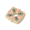 Flower Brass Enamel Beads KK-P290-11G-01-2