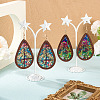 2Pairs 2 Colors Acrylic Dangle Earrings for Women EJEW-TA0001-53B-7