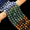 Chakra Theme Natural Red Rainbow Jasper & Yellow Aventurine & Tiger Eye & Green Aventurine & Blue Spot Stone & Lapis Lazuli & Amethyst Beads Strands G-F668-14-8mm-1