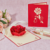 Rectangle 3D Rose Pop Up Paper Greeting Card FIND-WH0152-117-3