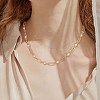 Imitation Pearl Sun & Oval Boho Link Chain Necklaces JN1131A-6