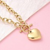 304 Stainless Steel Heart Pendant Cable Chain Necklaces for Women NJEW-C084-05G-3