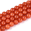 Dyed Natural Mashan Jade Round Beads Strands G-T139-6mm-67C-1