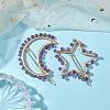 2Pcs Moon & Star Alloy with Natural Amethyst Hollow Hair Barrettes PHAR-JH00105-02-2