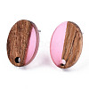 Resin & Walnut Wood Stud Earring Findings MAK-N032-004A-A04-2