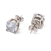 6 Pairs Cubic Zirconia Flat Round Stud Earrings EJEW-G291-05D-M-4