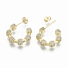 Brass Micro Pave Cubic Zirconia Stud Earrings KK-R137-029A-NF-4