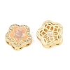 Brass Clear Cubic Zirconia Beads KK-B186-01G-01-2