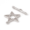 Brass Micro Pave Clear Cubic Zirconia Toggle Clasps KK-K271-05P-4