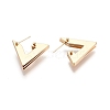 Brass Triple Triangle Stud Earrings EJEW-G321-12G-2