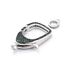 Brass Micro Pave Cubic Zirconia Lobster Claw Clasps ZIRC-F110-94P-02-2