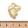 Peacock Brass Micro Pave Clear Cubic Zirconia Open Cuff Rings for Women RJEW-G343-26G-5