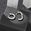 Frosted 304 Stainless Steel Huggie Hoop Earrings for Women EJEW-C096-32E-P-5