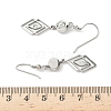 304 Stainless Steel Rhombus Dangle Earrings Hand Polished EJEW-Z129-12G-01-5