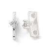 Brass Clear Cubic Zirconia Spacer Bars ZIRC-F141-06S-1