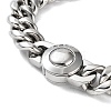 304 Stainless Steel Cuban Link Chains Bracelets for Men & Women BJEW-D031-16P-2