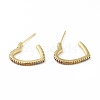 Brass Heart Stud Earrings EJEW-B013-21-1