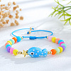 Ocean Style Fish Porcelain Bead Braided Bracelets YA5775-2