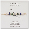 Natural stone constellation bracelet with 12 zodiac signs X-NR2952-3-1