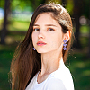 4 Pairs 4 Colors Alloy Flower Dangle Stud Earrings for Women EJEW-FI0002-99-6