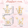 BENECREAT 12Pcs 2 Styles Brass with Clear Cubic Zirconia Charms KK-BC0012-52-2