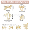 32Pcs 8 Styles Alloy Pendants FIND-HS0001-94-2