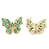 Rack Plating Brass with Cubic Zirconia Stud Earrings for Women EJEW-G394-06G-03-1