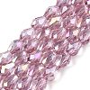 Transparent Electroplate Glass Beads Strands EGLA-N013-T6mm-B02-1