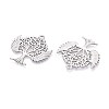 304 Stainless Steel Hollow Tree of Life with Angel Wings Pendants STAS-T067-39P-2