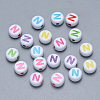 Craft Acrylic Horizontal Hole Letter Beads SACR-S201-11N-1