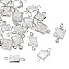 SHEGRACE Brass Pave Cubic Zirconia Square Connector Charms XGRQ2O292-440A-P-1