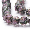Handmade Gold Sand Lampwork Beads Strands LAMP-R141-8mm-03-2