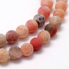 Frosted Natural Agate Beads Strands G-F367-8mm-03-4