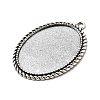 Tibetan Style Alloy Pendant Cabochon Settings X-TIBEP-N003-17AS-2