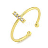 Rack Plating Brass Open Cuff Rings for Women RJEW-F162-02G-I-1