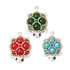 3Pcs 3 Colors Handmade Glass Seed Beads Loom Pattern Pendants PALLOY-MZ00361-1