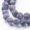 Natural Black Silk Stone/Netstone Beads Strands X-G-F520-57-6mm-3