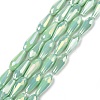 Electroplated Opaque Glass Beads Strands X-EGLA-L015-FR-B20-01-1