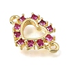 Brass Pave Cubic Zirconia Connector Charms KK-E802-15G-B-2