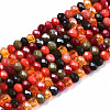 Electroplate Mixed Color Glass Beads Strands GLAA-T006-07-B01-1