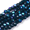 Electroplate Opaque Solid Color Glass Beads Strands EGLA-A034-P6mm-L07-1