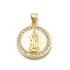 Brass Micro Pave Clear Cubic Zirconia Pendants KK-A221-28C-G-1