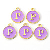Golden Plated Alloy Enamel Charms ENAM-S118-10P-2