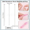 SUNNYCLUE 400Pcs 304 Stainless Steel Ball Head Pins STAS-SC0007-79-2